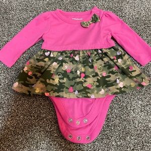 Pink and Camo Long Sleeve Onesie